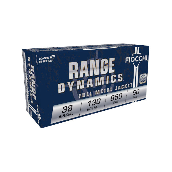 Fiocchi Range Dynamics 38 Special Ammunition 130 Grain Full Metal Jacket Box of 50