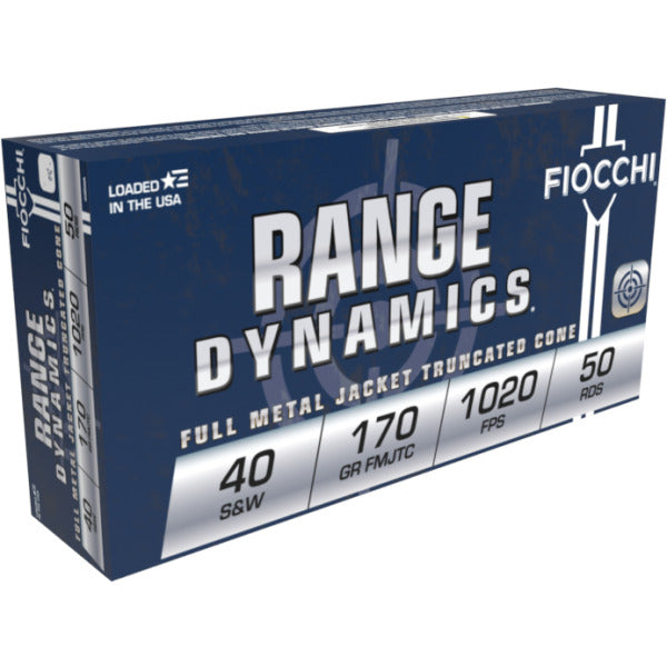 Fiocchi Range Dynamics 40 S&W Ammunition 170 Grain Full Metal Jacket Box of 50