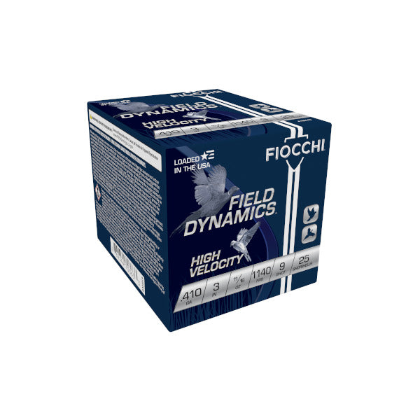Fiocchi Field Dynamics 410 Bore Ammunition 3" #9 11/16 oz 1140 fps Box of 25