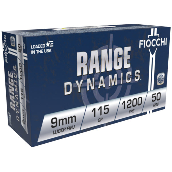 Fiocchi Range Dynamics 9mm Luger Ammunition 115 Grain Full Metal Jacket Box of 50
