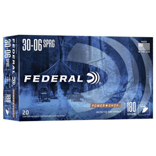 Federal Premium Power-Shok 30-06 Springfield Ammunition 180 Grain Spire Point Box of 20