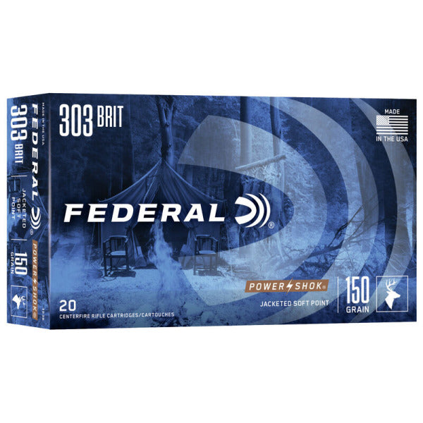 Federal Premium Power-Shok 303 British Ammunition 150 Grain Spire Point Box of 20