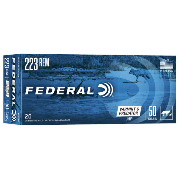 Federal Premium American Eagle 223 Remington Ammunition 50 Grain Jacketed Hollow Point Box of 20