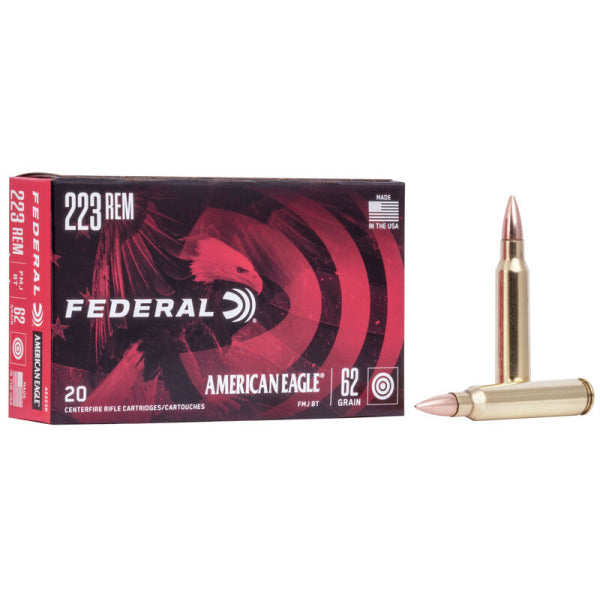 Federal Premium American Eagle 223 Remington Ammunition 62 Grain Full Metal Jacket Box of 20