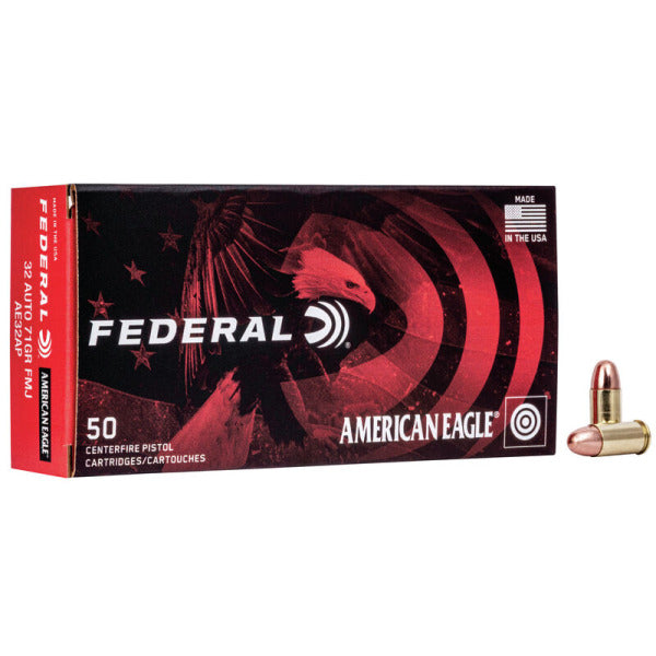 Federal Premium American Eagle 32 ACP Ammunition 71 Grain Full Metal Jacket Box of 50