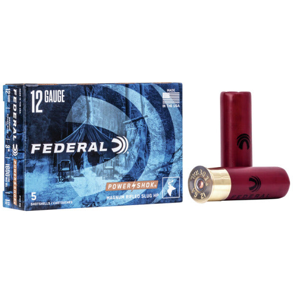 Federal Premium Power-Shok 12 Gauge Ammunition 3" 1-1/4 oz 1600 fps Rifled Slug Box of 5