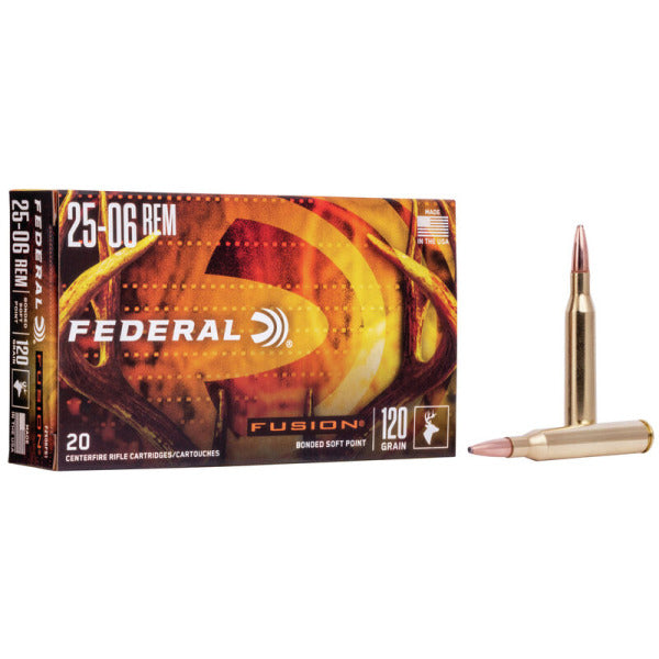 Federal Premium Fusion 25-06 Remington Ammunition 120 Grain Polymer Tip Box of 20