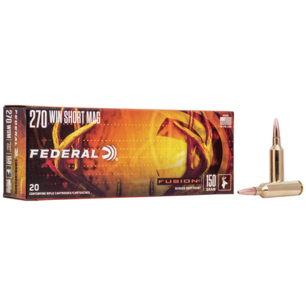 Federal Premium Fusion 270 WSM (Winchester Short Magnum) Ammunition 150 Grain Polymer Tip Box of 20