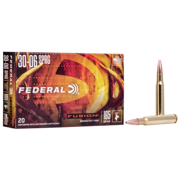 Federal Premium Fusion 30-06 Springfield Ammunition 165 Grain Polymer Tip Box of 20