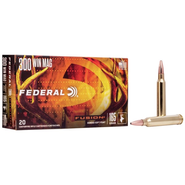 Federal Premium Fusion 300 Winchester Magnum Ammunition 165 Grain Polymer Tip Box of 20