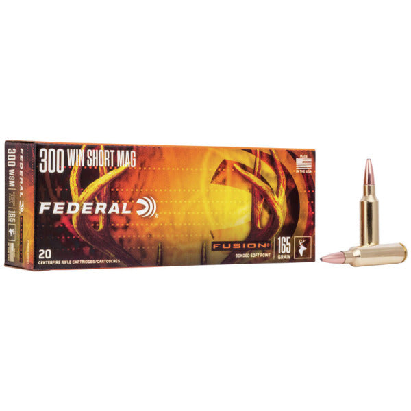 Federal Premium Fusion 300 WSM (Winchester Short Magnum) Ammunition 165 Grain Polymer Tip Box of 20