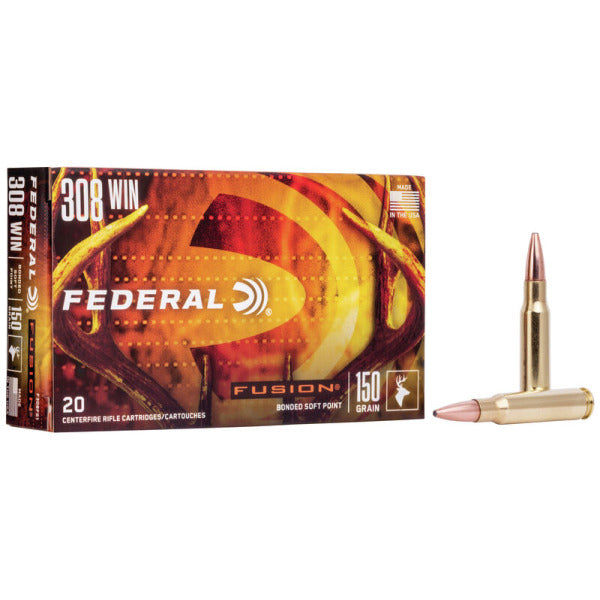Federal Premium Fusion 308 Winchester Ammunition 150 Grain Polymer Tip Box of 20