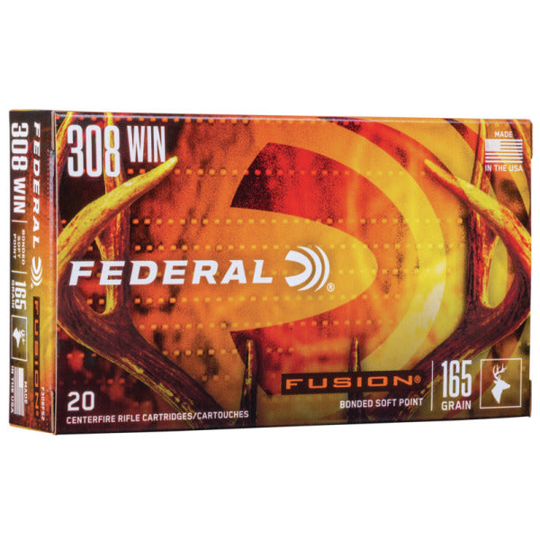 Federal Premium Fusion 308 Winchester Ammunition 165 Grain Polymer Tip Box of 20