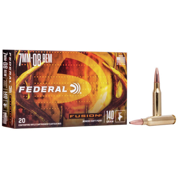 Federal Premium Fusion 7mm-08 Remington Ammunition 140 Grain Polymer Tip Box of 20