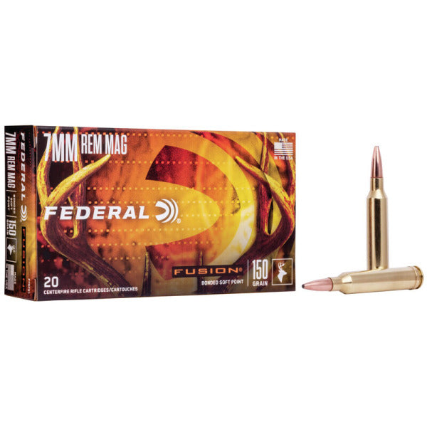 Federal Premium Fusion 7mm Remington Magnum Ammunition 150 Grain Polymer Tip Box of 20