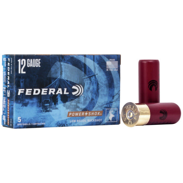 Federal Premium Power-Shok 12 Gauge Ammunition 2-3/4" #00 1-3/16 oz 1140 fps Buckshot Box of 5