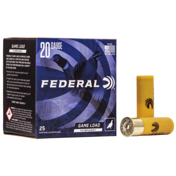 Federal Premium Game Load Hi-Brass 20 Gauge Ammunition 2-3/4" #6 1 oz 1220 fps Box of 25