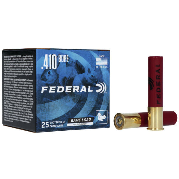 Federal Premium Game Load Hi-Brass 410 Bore Ammunition 2-1/2" #6 1/2 oz 1200 fps Box of 25