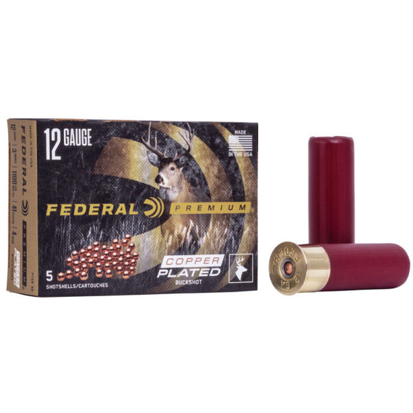 Federal Premium Power-Shok 12 Gauge Ammunition 3" #4 1-15/16 oz 1210 fps Buckshot Box of 5