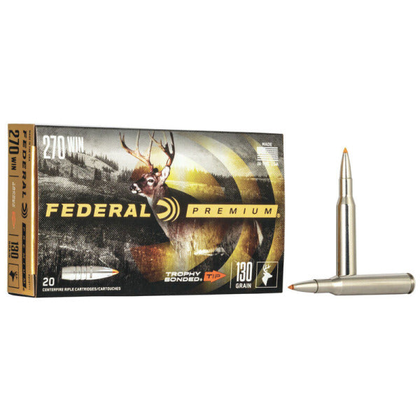 Federal Premium Trophy Bonded 270 Winchester Ammunition 130 Grain Polymer Tip Box of 20