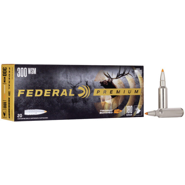 Federal Premium Trophy Bonded 300 WSM (Winchester Short Magnum) Ammunition 180 Grain Polymer Tip Box of 20