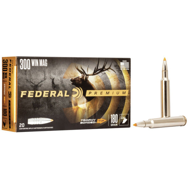 Federal Premium Trophy Bonded 300 Winchester Magnum Ammunition 180 Grain Polymer Tip Box of 20