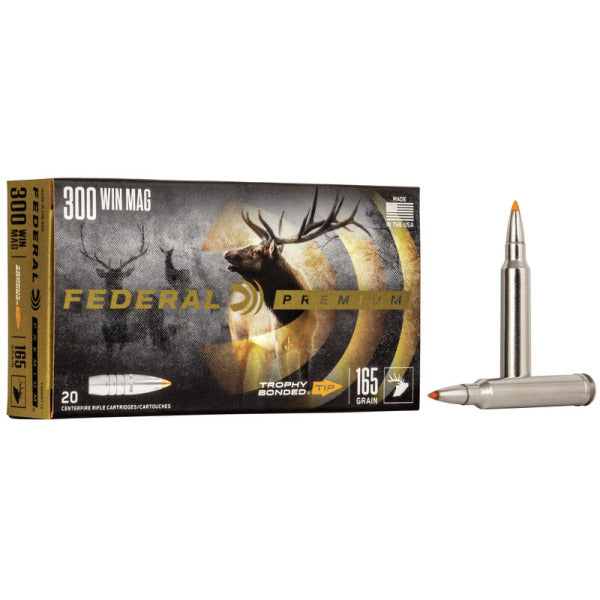 Federal Premium Trophy Bonded 300 Winchester Magnum Ammunition 165 Grain Polymer Tip Box of 20