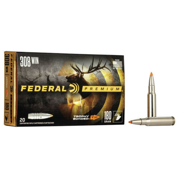 Federal Premium Trophy Bonded 308 Winchester Ammunition 180 Grain Polymer Tip Box of 20