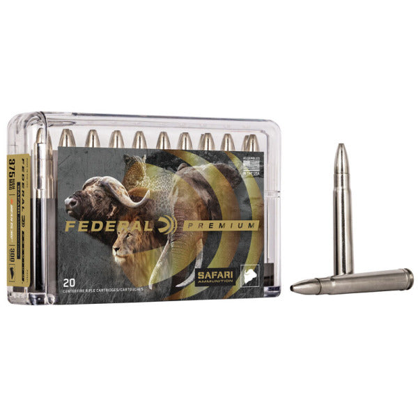 Federal Premium Safari 375 H&H Magnum Ammunition 300 Grain Trophy Bonded Bear Claw Jacketed Soft Point Box of 20
