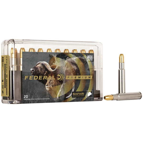Federal Premium Safari 416 Rigby Ammunition 400 Grain Trophy Bonded Sledgehammer Solid Box of 20