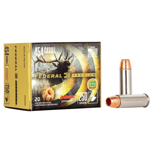 Federal Premium 454 Casull Ammunition 250 Grain Barnes Expander Solid Hollow Point Box of 20