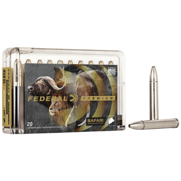 Federal Premium Safari 458 Winchester Magnum Ammunition 400 Grain Trophy Bonded Bear Claw Jacketed Soft Point Box of 20