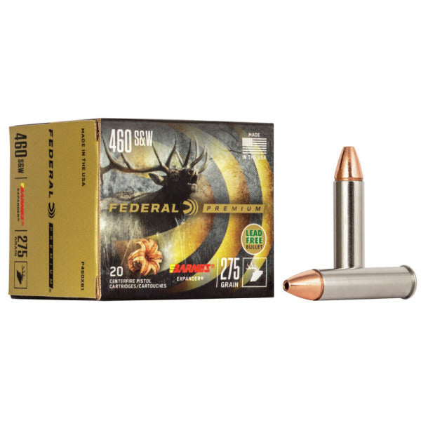 Federal Premium 460 S&W Ammunition 275 Grain Barnes Expander Solid Hollow Point Box of 20