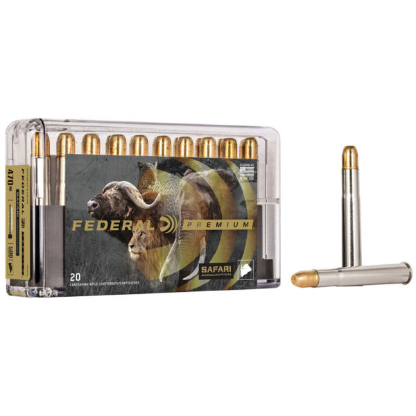 Federal Premium Safari 470 Nitro Express Ammunition 500 Grain Trophy Bonded Sledgehammer Solid Box of 20