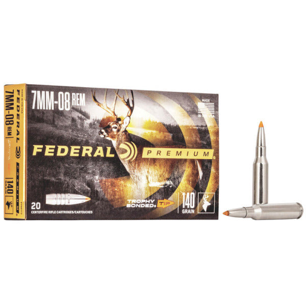 Federal Premium Trophy Bonded 7mm-08 Remington Ammunition 140 Grain Polymer Tip Box of 20