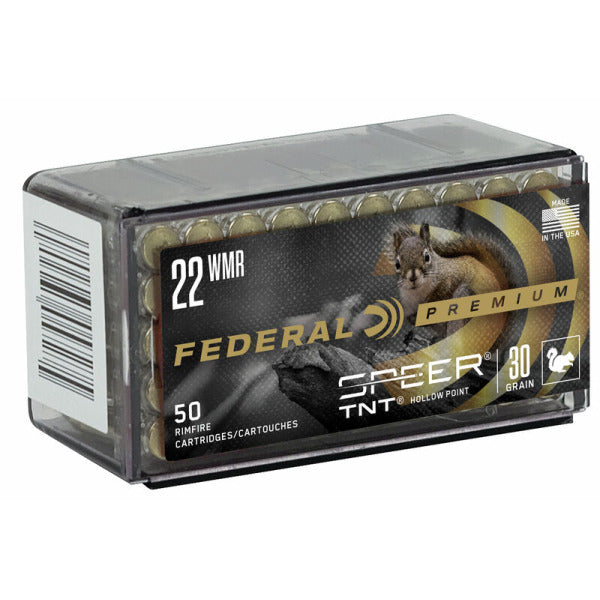 Federal Premium TNT 22 WMR (Winchester Magnum Rimfire) Ammunition 30 Grain Hollow Point Box of 50