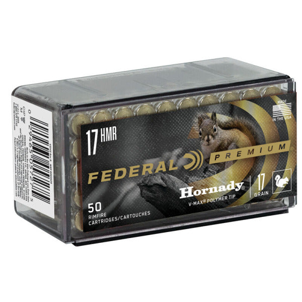 Federal Premium 17 Hornady Magnum Rimfire (HMR) Ammunition 17 Grain Hornady V-Max Polymer Tip Box of 50