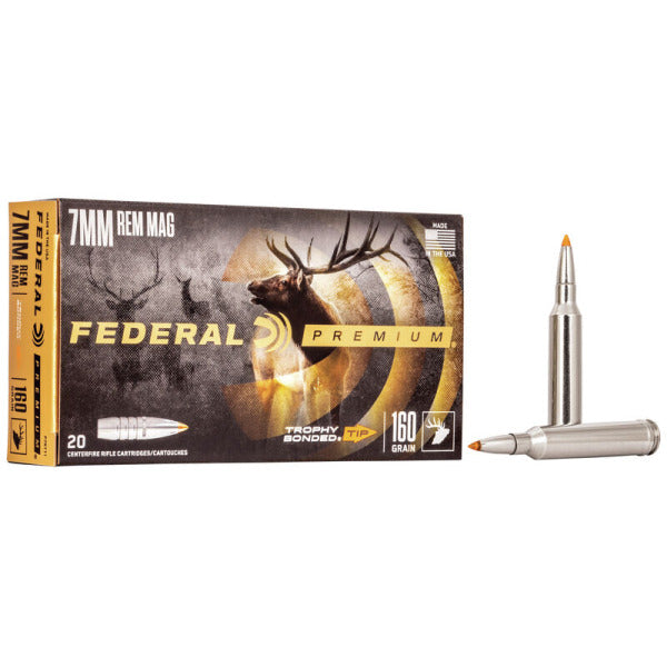 Federal Premium Trophy Bonded 7mm Remington Magnum Ammunition 160 Grain Polymer Tip Box of 20