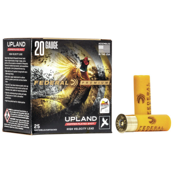 Federal Premium Upland 20 Gauge Ammunition 2-3/4" #4 1 oz 1350 fps Plated Box of 25