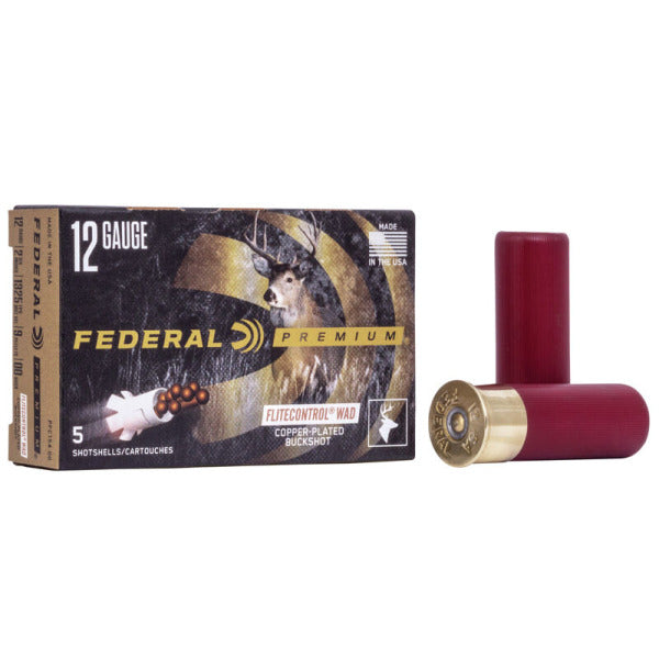 Federal Premium Flite Control 12 Gauge Ammunition 2-3/4" #00 1325 fps Buckshot Box of 5