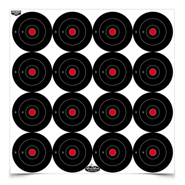 BIRCHWOOD-CASEY DIRTY-BIRD 3" RND BULLSEYE 108/PKG 6/CS