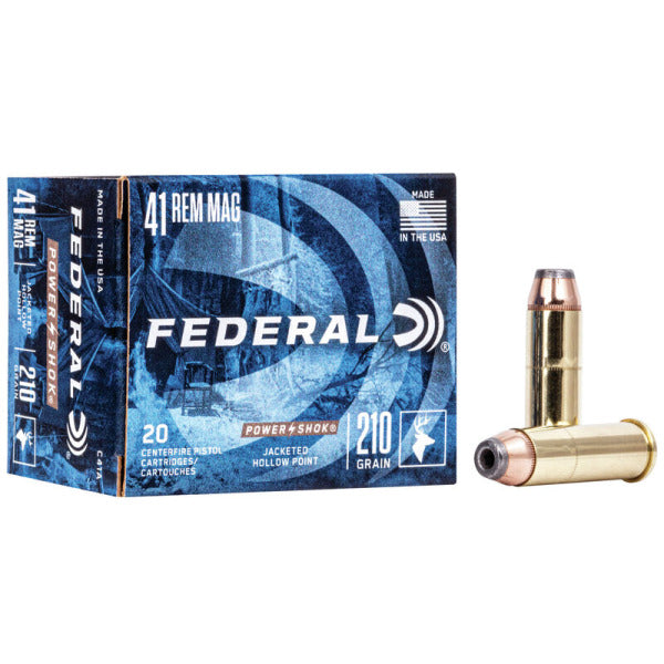 Federal Premium Power-Shok 41 Remington Magnum Ammunition 210 Grain Jacketed Hollow Point Box of 20