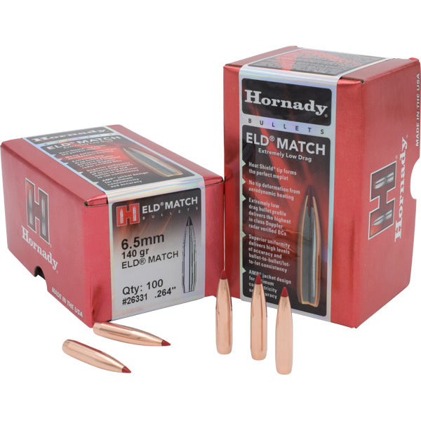 Hornady ELD-M 264 Caliber, 6.5mm (.264 Diameter) Bullets 140 grain Polymer Tip Box of 100