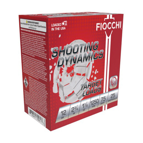 Fiocchi Shooting Dynamics 12 Gauge Ammunition 2-3/4" #7.5 1-1/8 oz 1250 fps Case of 250