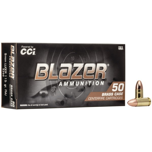 CCI Blazer 9mm Luger Ammunition 115 Grain Full Metal Jacket Box of 50