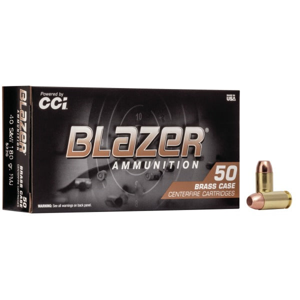 CCI Blazer Aluminum 40 S&W Ammunition 180 Grain Full Metal Jacket Box of 50