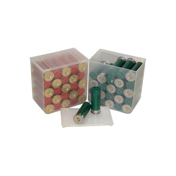 MTM SHOTSHELL STORAGE BOX 25rd *4-PACK* CLEAR 6/CS