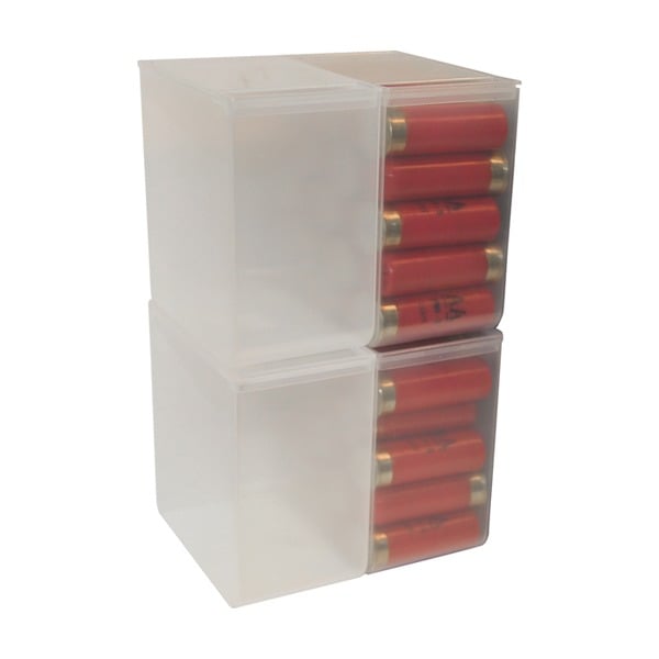 MTM SHOTSHELL STORAGE BOX 25rd *4-PACK* CLEAR 6/CS