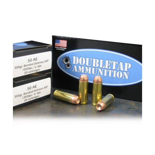 DoubleTap 50 Action Express Ammunition 300 Grain Jacketed Hollow Point Box of 20