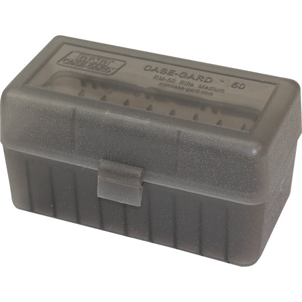 MTM RIFLE FLIP-TOP 50rd 22250-308/CLR-SMOKE 24/CS